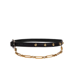 Leather Anklet pvd gold chain I